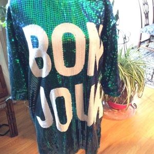 French Fancy Sequin Jeans Casual Tunic
New
